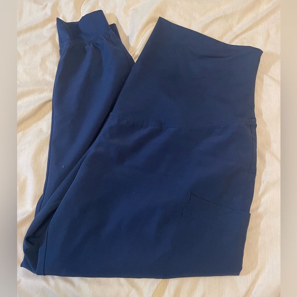 Med Couture maternity scrub pants, Navy blue.
